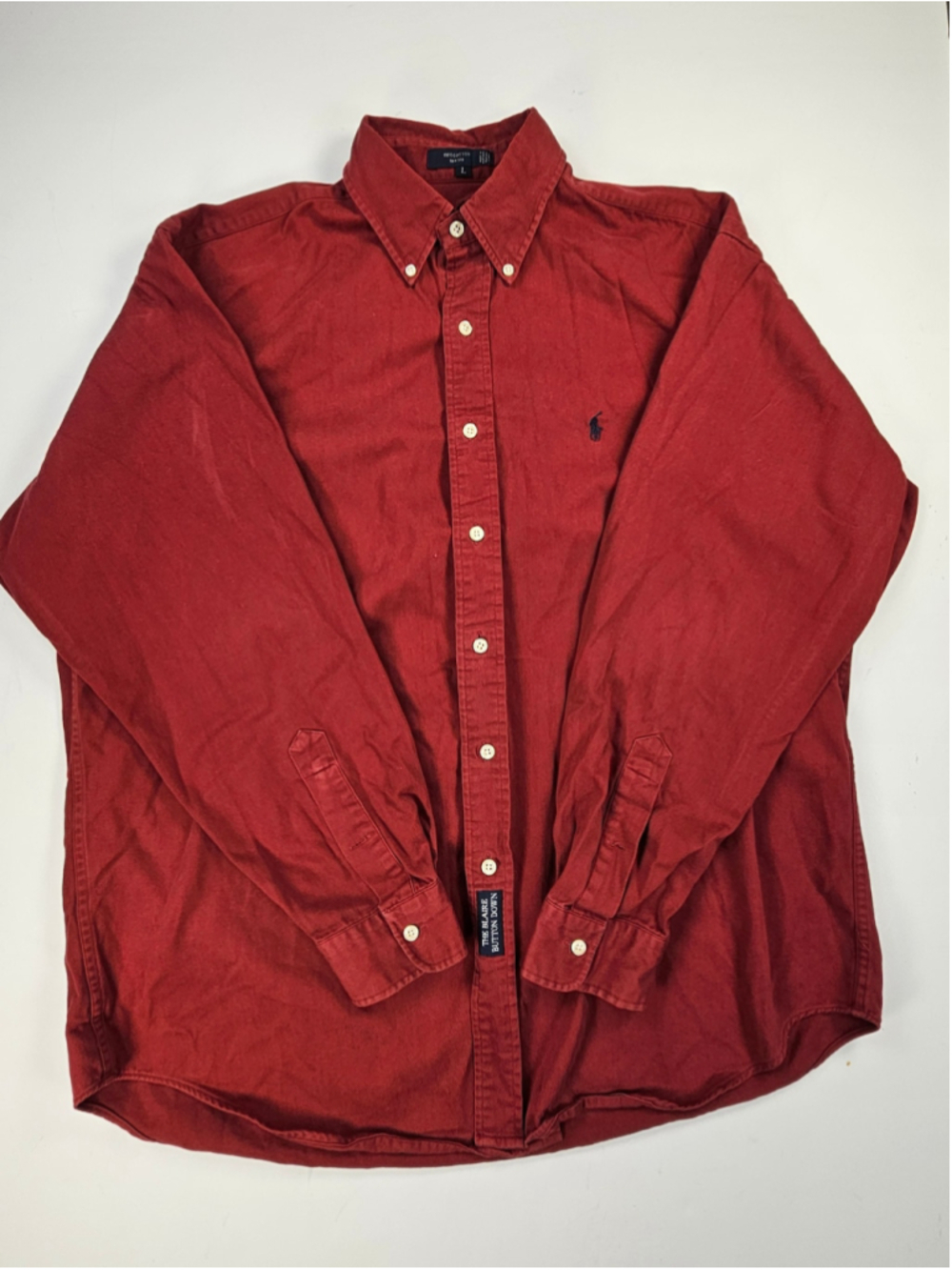 Vintage Polo Ralph Lauren Blaire Shirt Mens L Red Button Down Cotton Pony